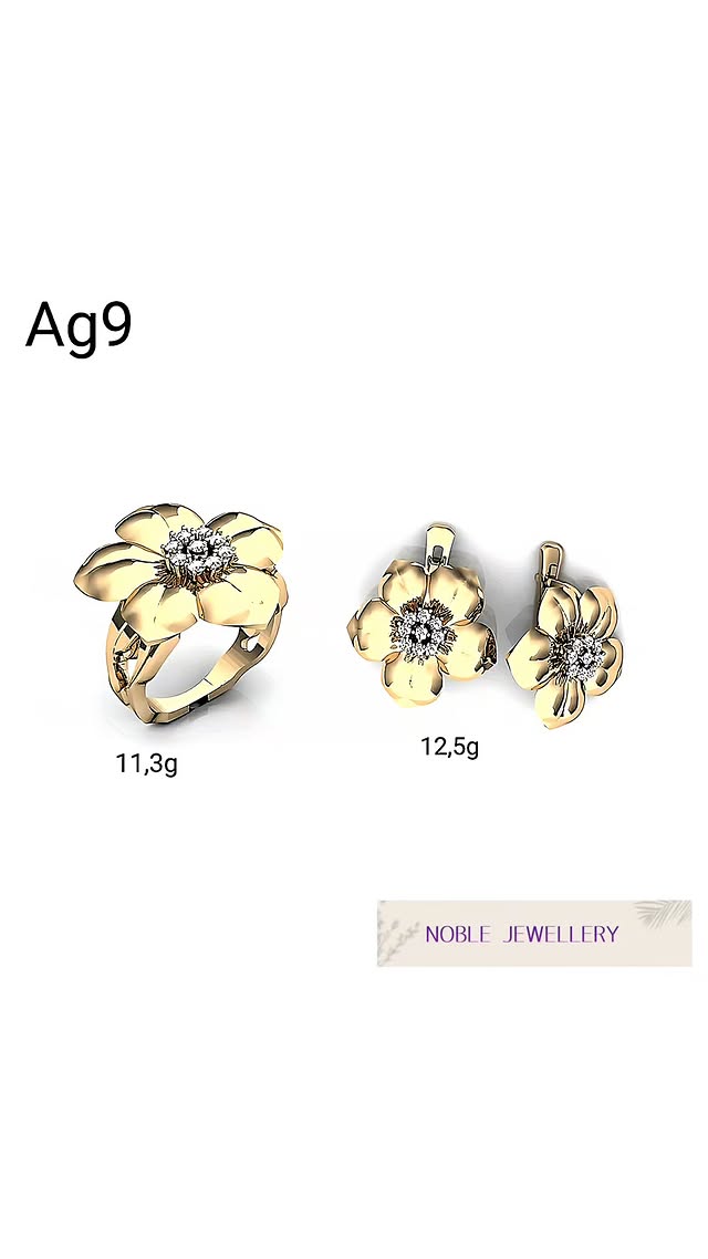 Set elegant din aur 14K – design unitar